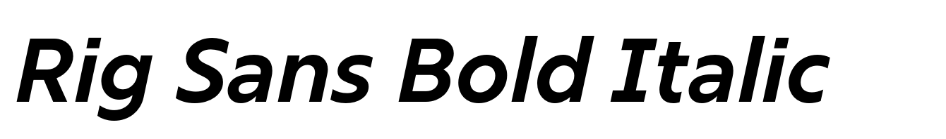 Rig Sans Bold Italic